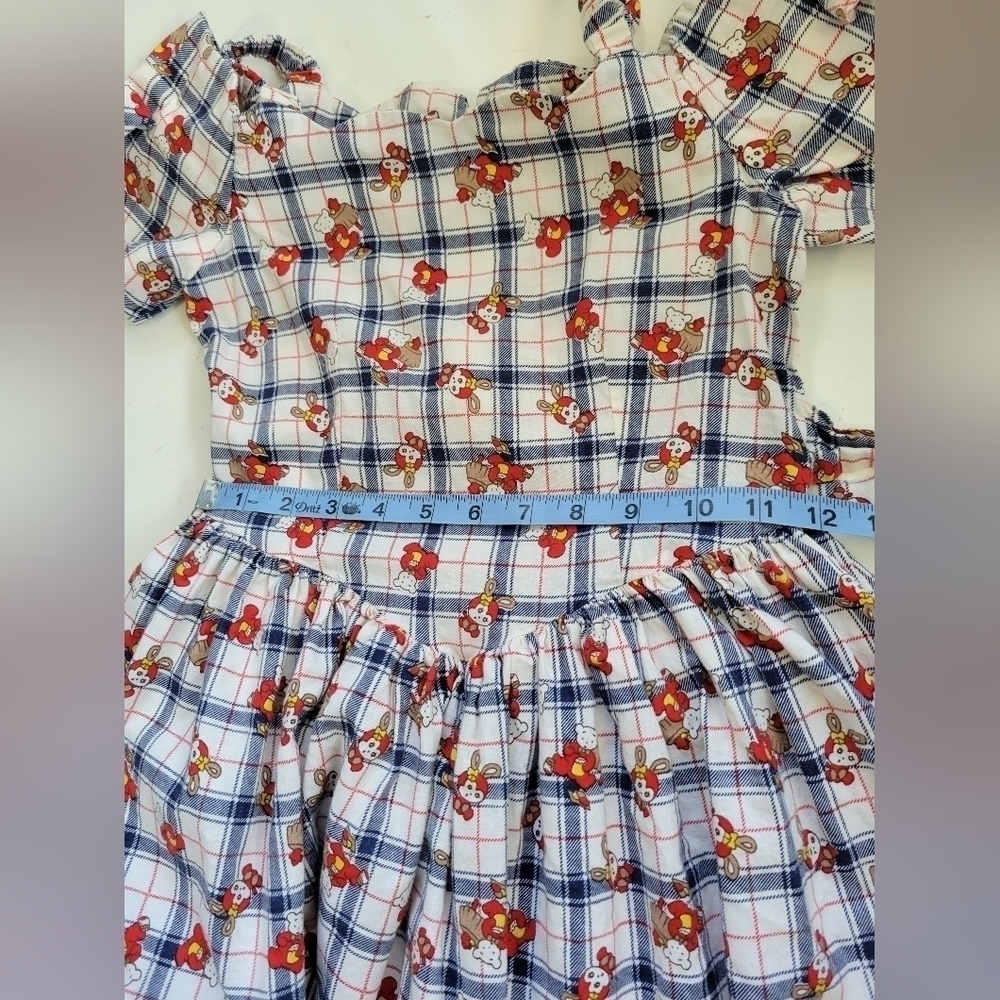 Vntg Giorgio Kids Bear Plaid Pinup Dress Size 7 - Picture 6 of 10